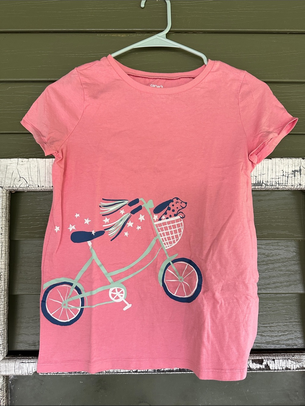 Carter's Pink Bicycle Graphic Tee with Tassel Detail